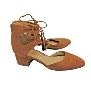 Womens Sandals Sz 7 Fabric Upper Tasseled Block Heel Appx 2" Franco Sarto Boho